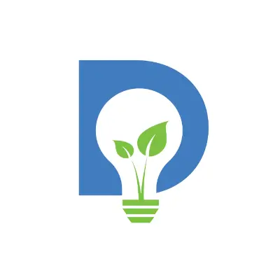 Dsposal's Logo A Green Plant in a Blue D